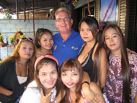 ‘Broken Wing’ celebrates his win with some of his supporters at Mama’s Bar.